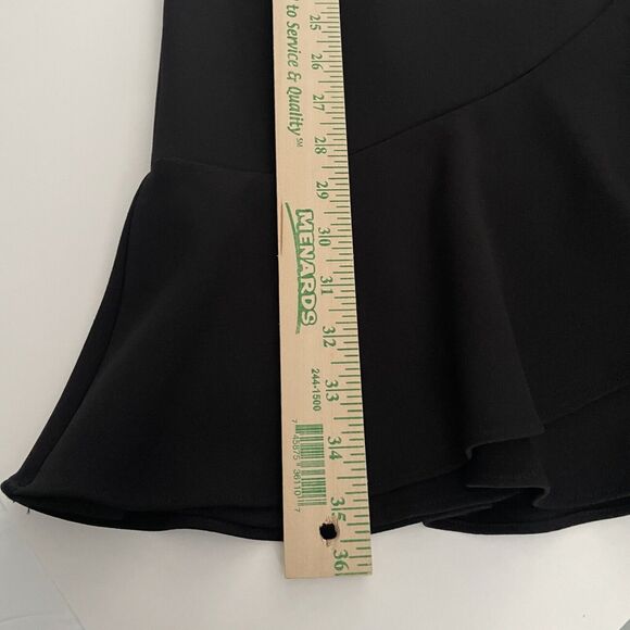 Lauren Ralph Lauren Black Dress Size 2 Bell Sleeves Crepe Dress Ruffled Hem - Picture 9 of 12